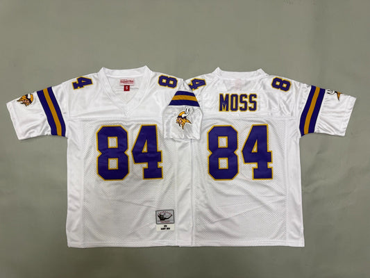 MINNESOTA VIKINGS RANDY MOSS WHITE VINTAGE JERSEY
