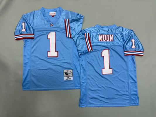 HOUSTON OILERS WARREN MOON BLUE JERSEY