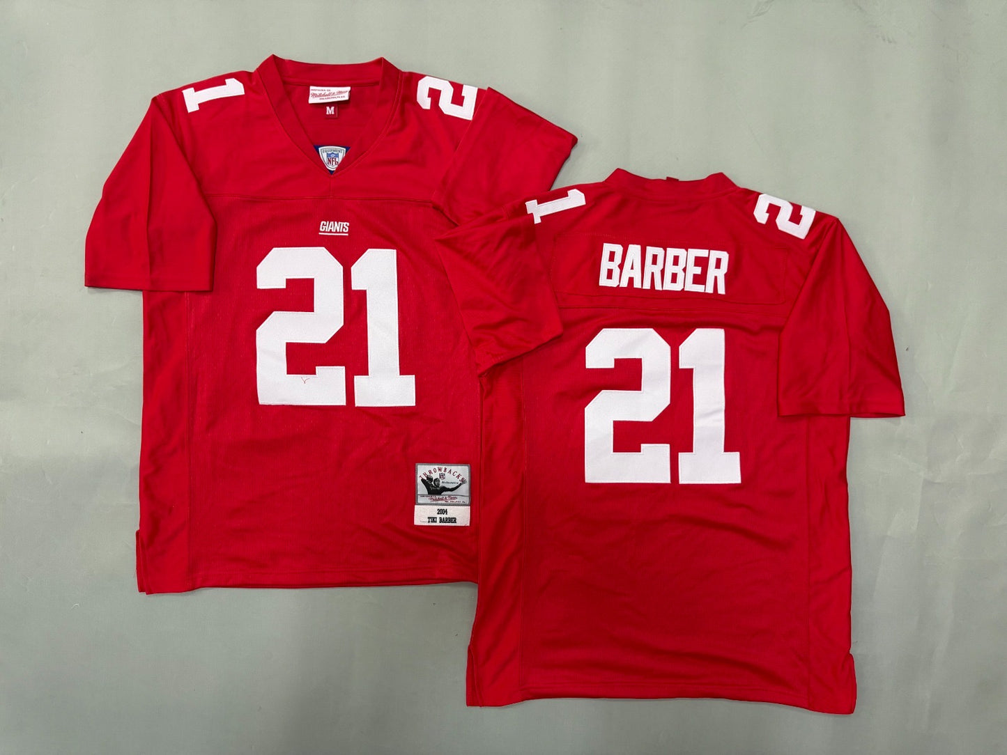 NEW YORK GIANTS RONDE BARBER RED VINTAGE JERSEY