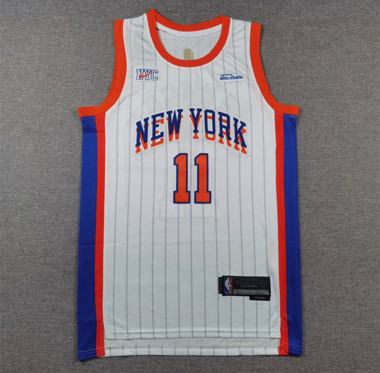 Jalen Brunson White Pinstripe New York Knicks Jersey