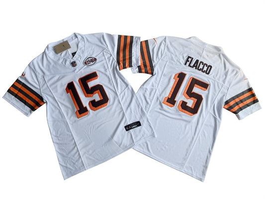 CLEVELAND BROWNS JOE FLACCO WHITE JERSEY
