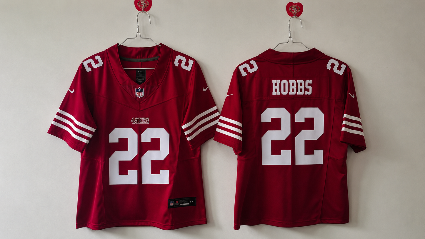 SAN FRANCISCO 49ERS NATE HOBBS RED JERSEY