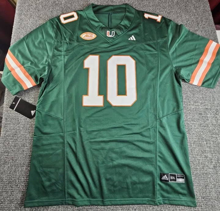 Miami hurricanes Malachi Toney green jersey￼