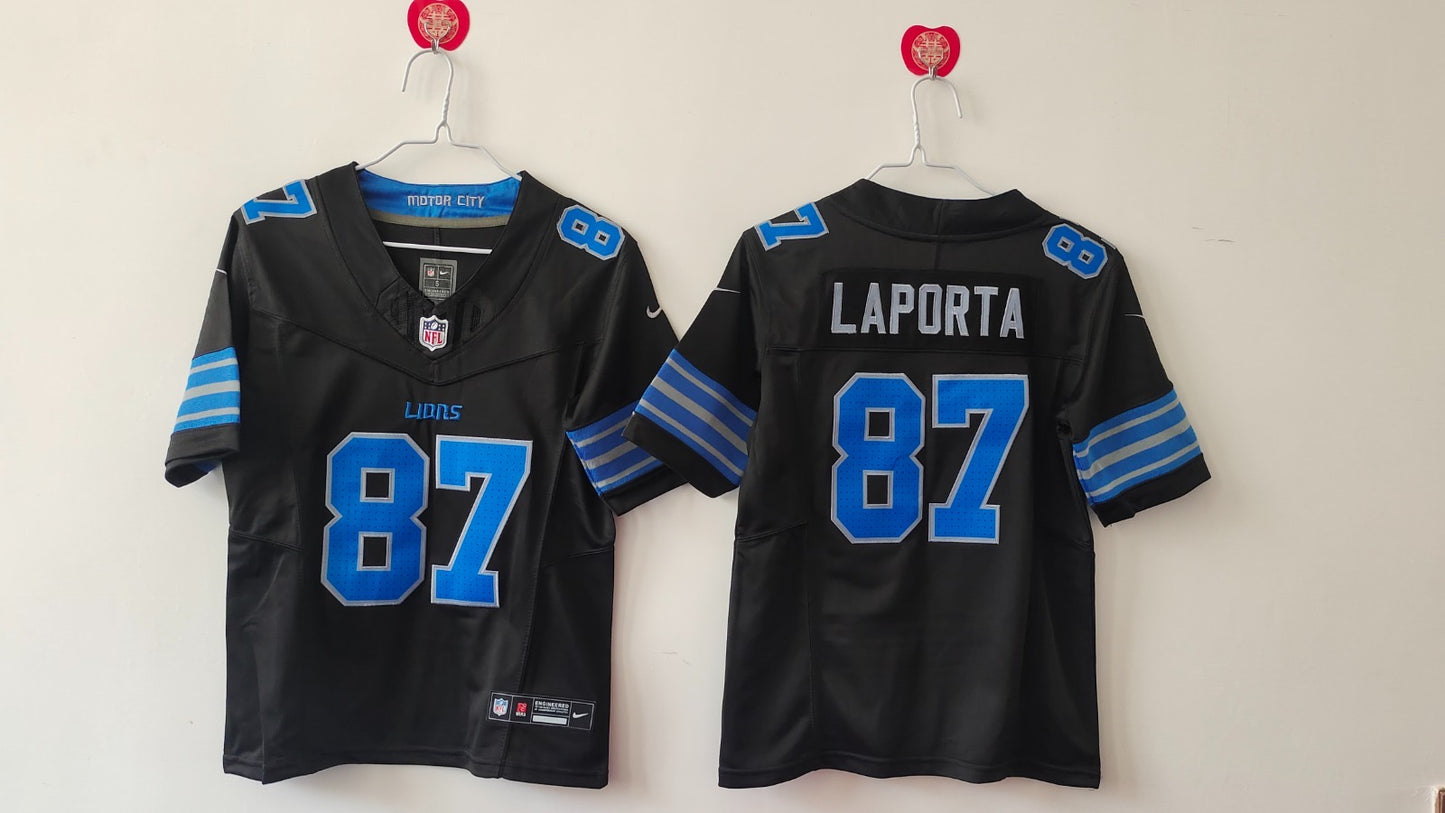 DETROIT LIONS SAM LAPORTA BLACK JERSEY