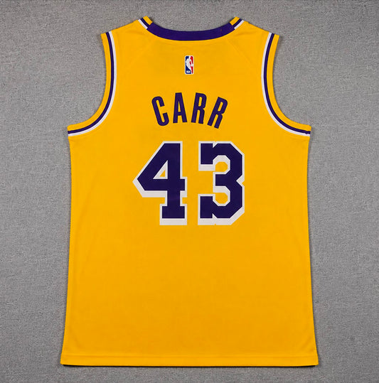 LOS ANGELES LAKERS CAMERON CARR YELLOW JERSEY