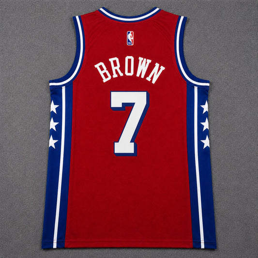 PHILADELPHIA 76ERS JAYLEN BROWN RED JERSEY