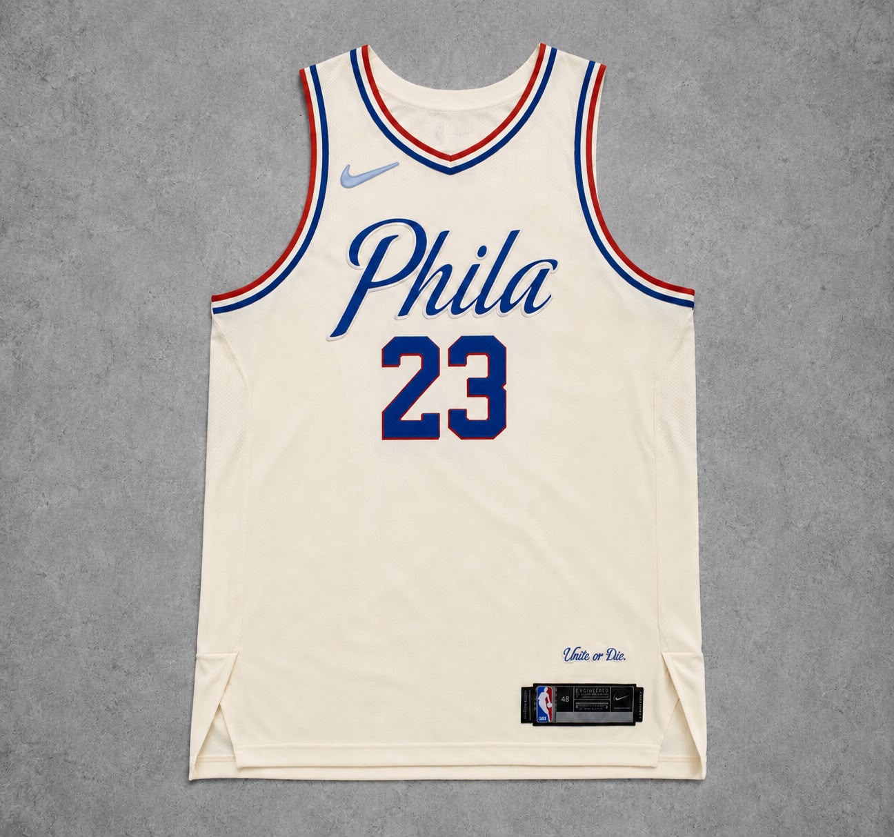 PHILADELPHIA 76ERS LEBRON JAMES CREAMSCILE JERSEY