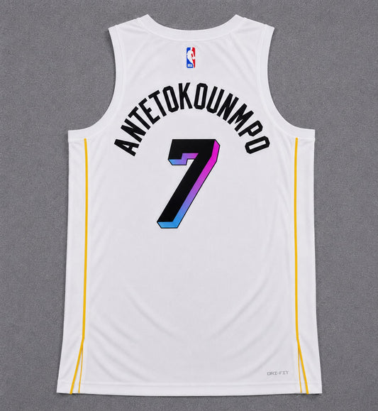 MIAMI HEAT GIANNIS ANTETOKOUNMPO WHITE JERSEY