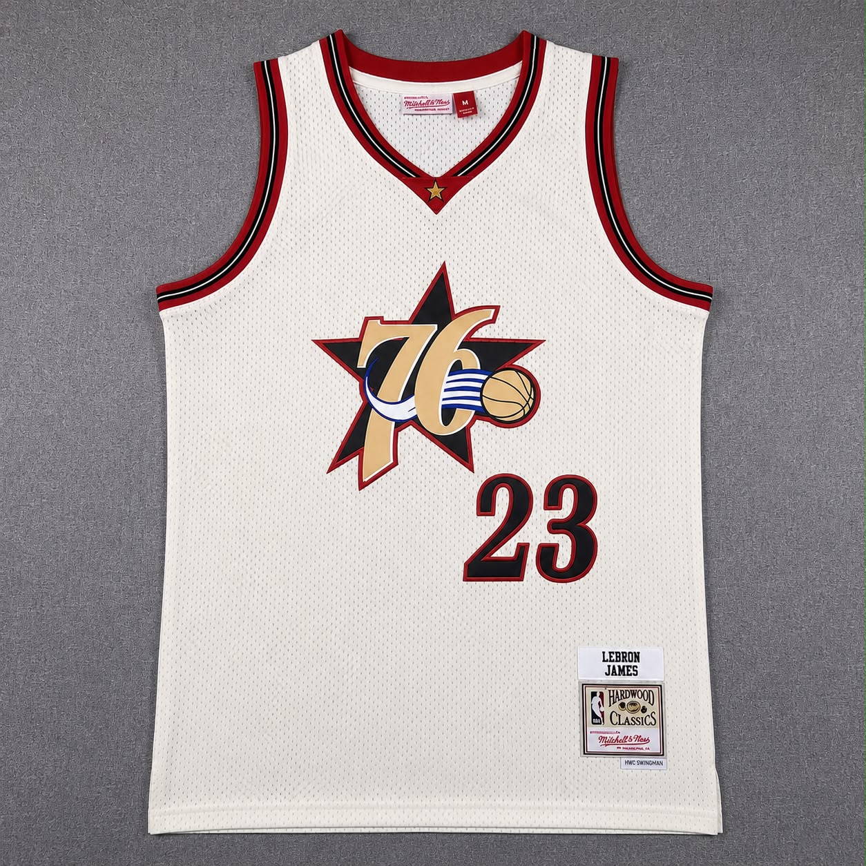 PHILADELPHIA 76ERS LEBRON JAMES WHITE VINTAGE JERSEY