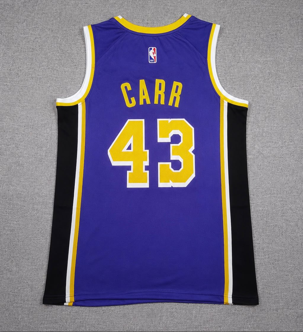 LOS ANGELES LAKERS CAMERON CARR PURPLE JERSEY