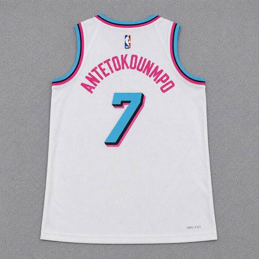 MIAMI HEAT GIANNIS ANTETOKOUNMPO WHITE VICE CITY JERSEY