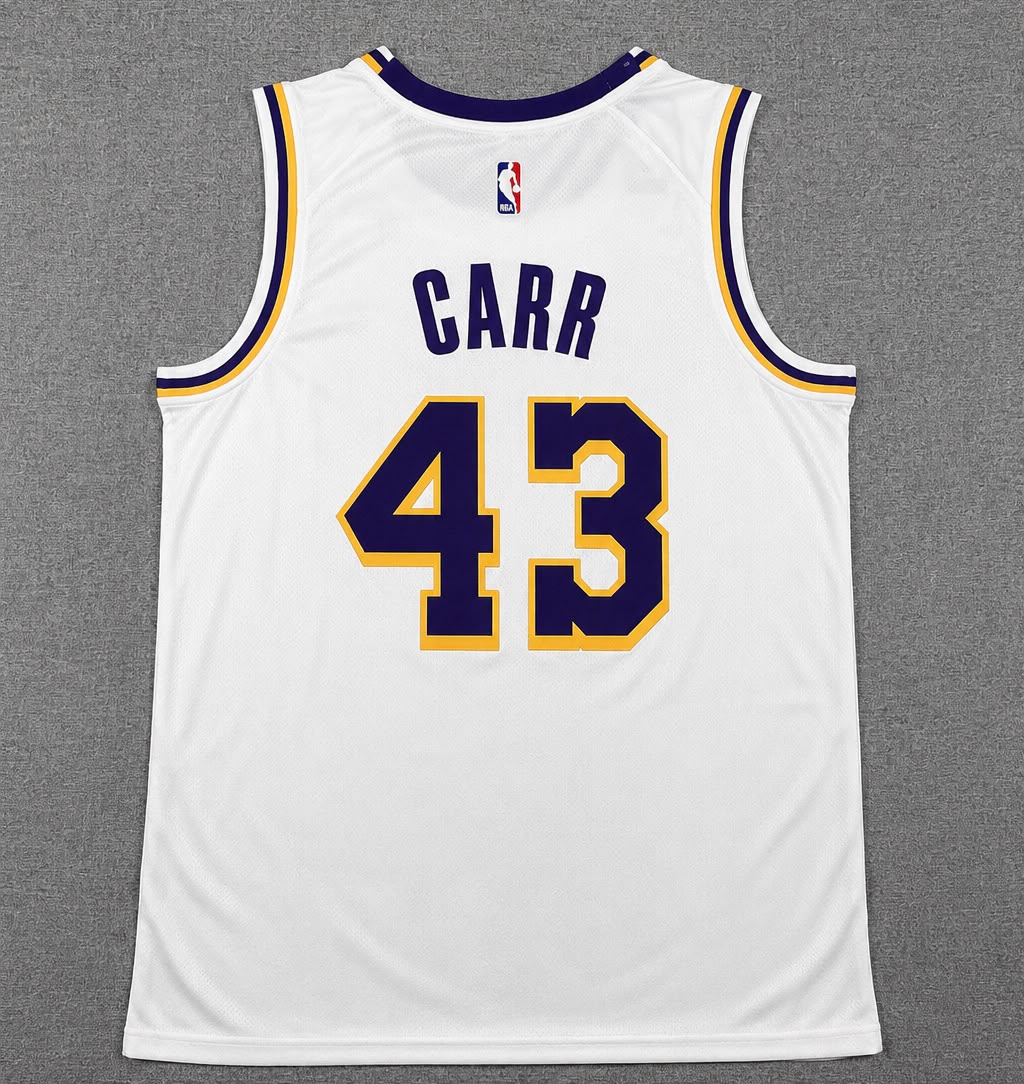 LOS ANGELES LAKERS CAMERON CARR WHITE JERSEY