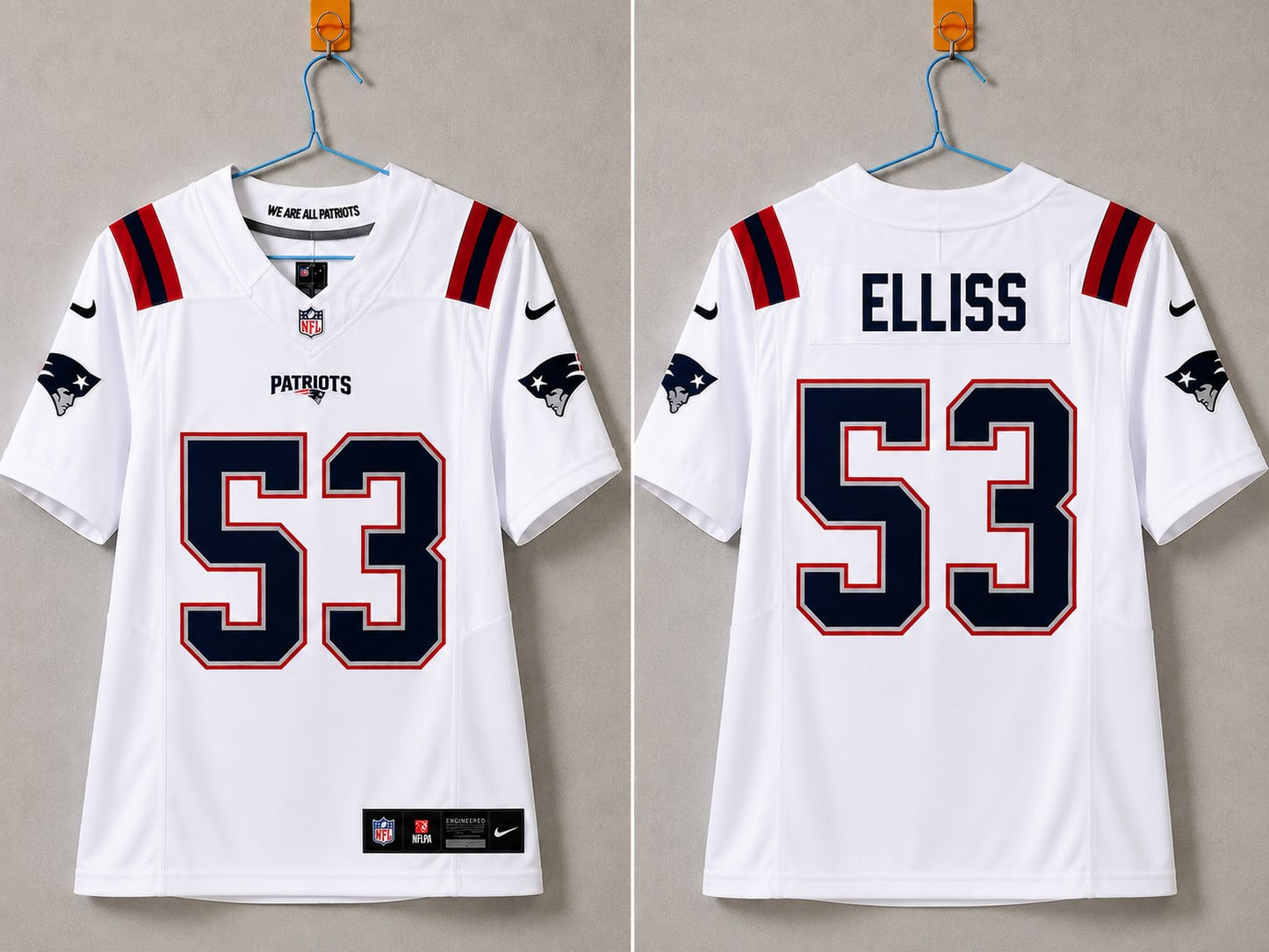 NEW ENGLAND PATRIOTS CHRISTIAN ELLISS WHITE JERSEY