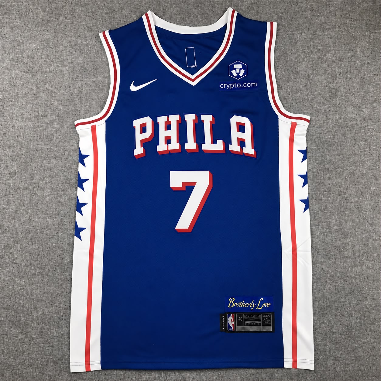 PHILADELPHIA 76ERS JAYLEN BROWN BLUE JERSEY