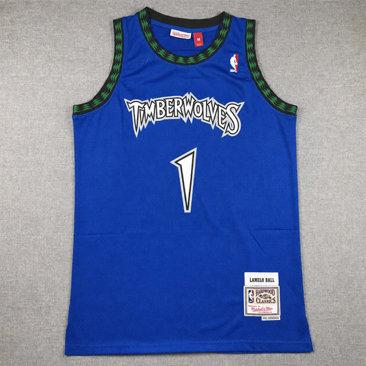 MINNESOTA TIMBERWOLVES LAMELO BALL BLUE VINTAGE JERSEY
