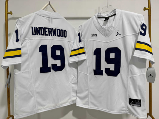 MICHIGAN WOLVERINES BRYCE UNDERWOOD WHITE JERSEY