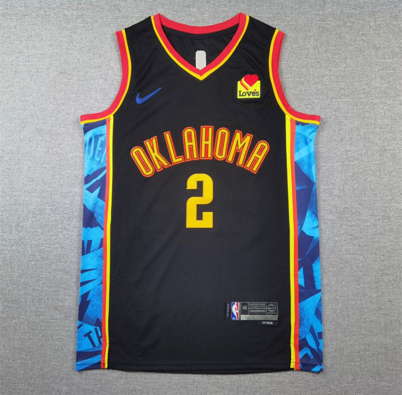 Shai Gilgeous-Alexander Black Multicolor Oklahoma City Thunder Jersey