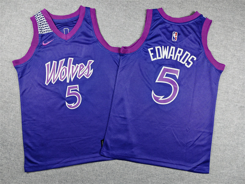 MINNESOTA TIMBERWOLVES ANTHONY EDWARDS PURPLE JERSEY