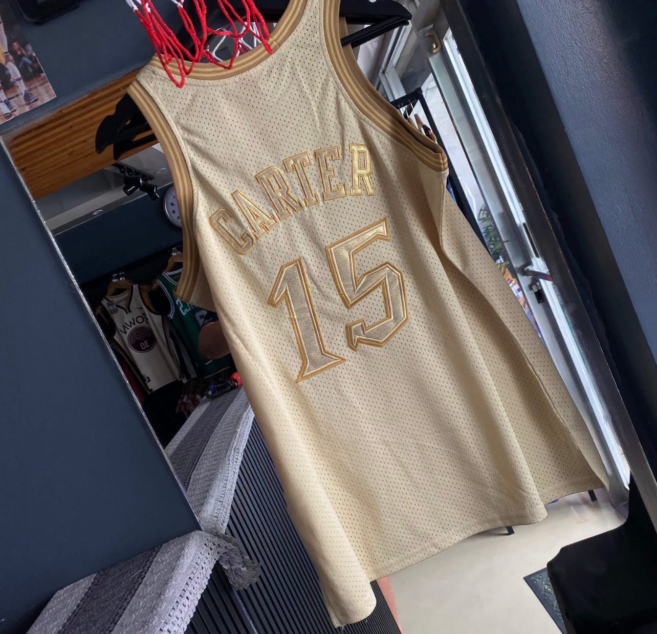 TORONTO RAPTORS VINCE CARTER GOLD VINTAGE JERSEY