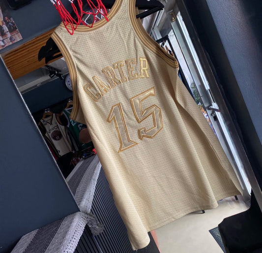 TORONTO RAPTORS VINCE CARTER GOLD VINTAGE JERSEY
