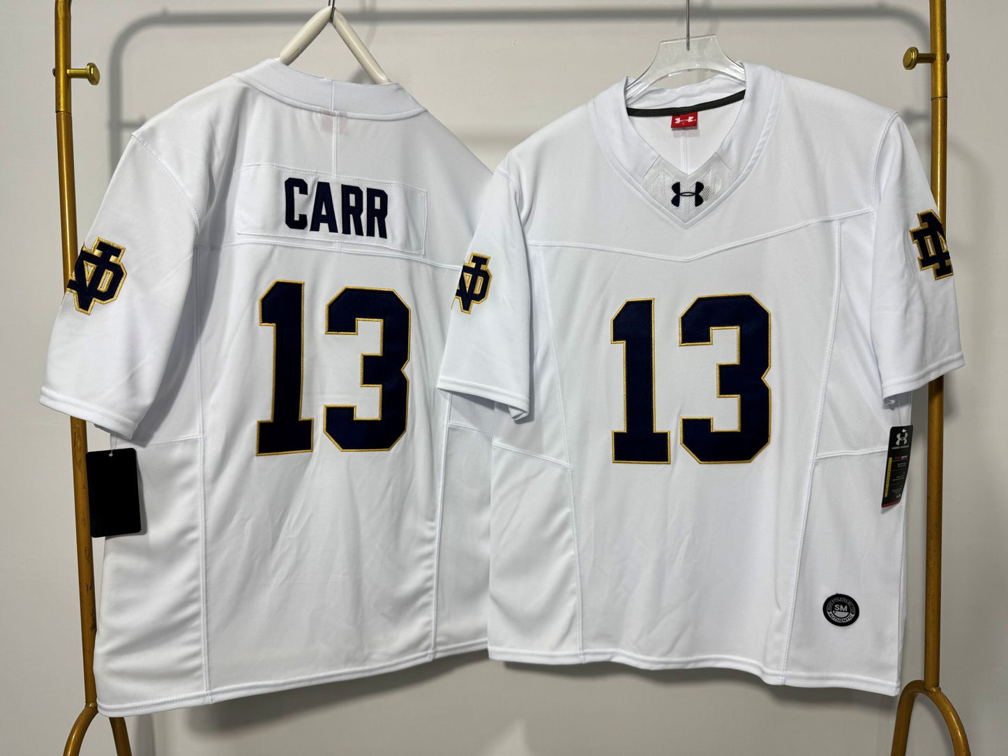NORTE DAME FIGHTING IRISH CJ CARR WHITE JERSEY