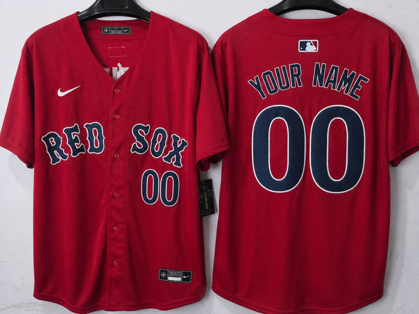 BOSTON RED SOCKS RED CUSTOM JERSEY
