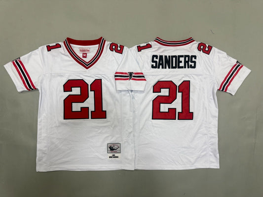 ATLANTA FALCONS DEION SANDERS WHITE VINTAGE JERSEY