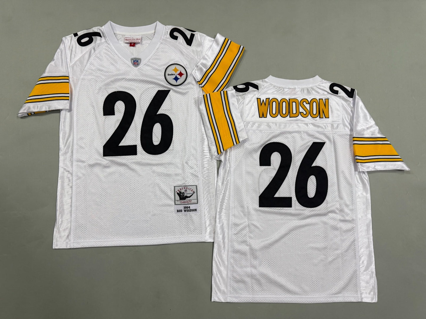 PITTSBURGH STEELERS ROD WOODSON WHITE VINTAGE JERSEY
