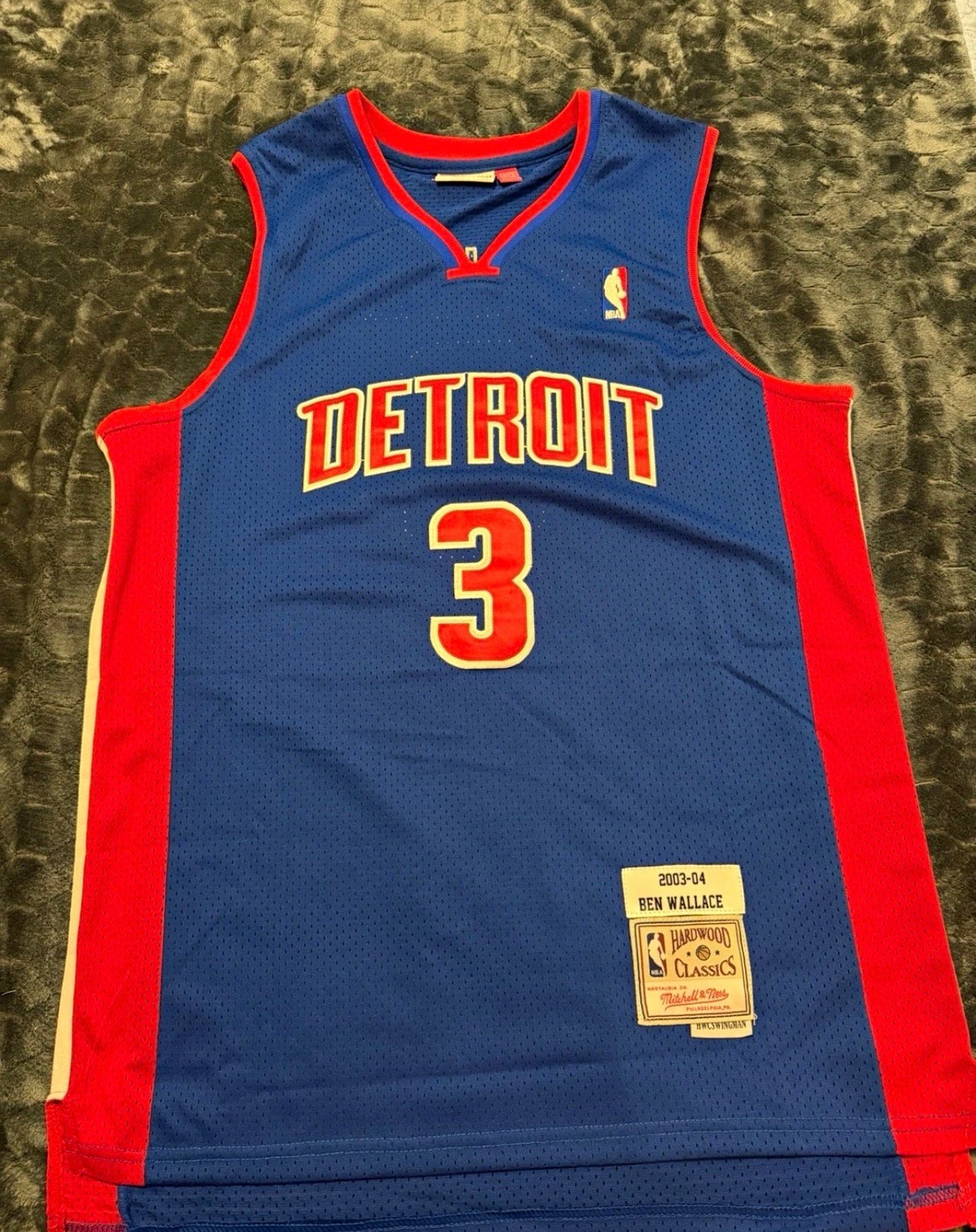 Detroit Pistons Ben Wallace Blue Jersey