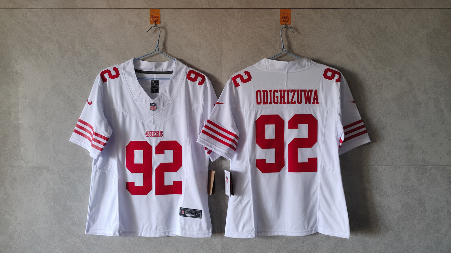 SAN FRANCISCO 49ERS OSA ODIGHIZUWA WHITE JERSEY
