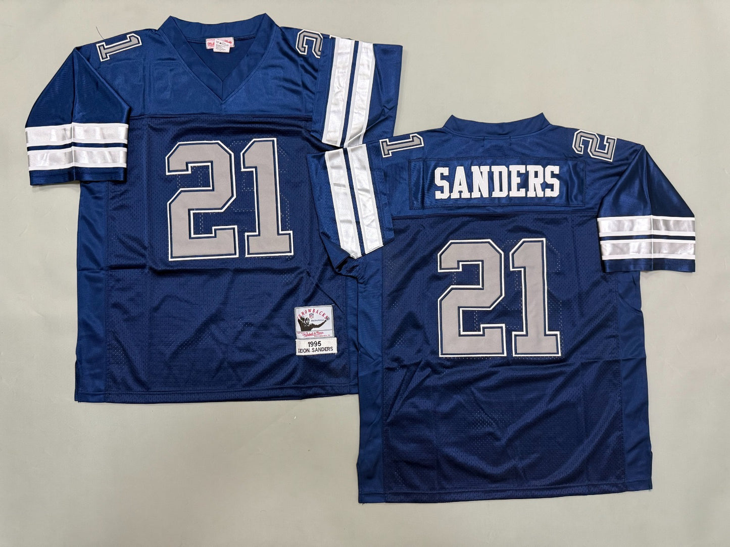DALLAS COWBOYS DEION SANDERS BLUE VINTAGE JERSEY