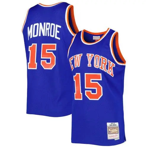 NEW YORK KNICKS EARL MONROE BLUE VINTAGE JERSEY