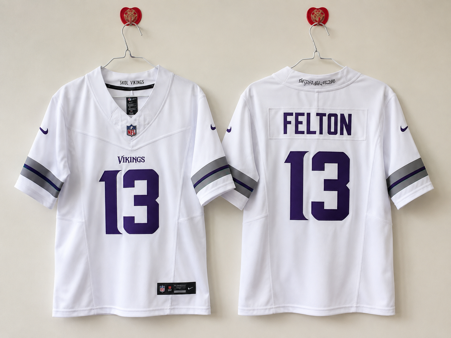 MINNESOTA VIKINGS TAI FELTON WHITE JERSEY