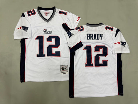 NEW ENGLAND PATRIOTS TOM BRADY WHITE VINTAGE JERSEY