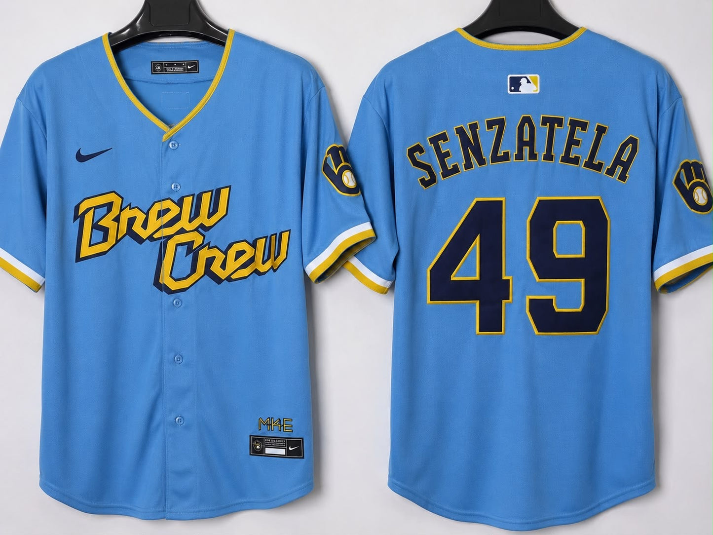 MILWAUKEE BREWERS ANTONIO SEZATELA BLUE JERSEY