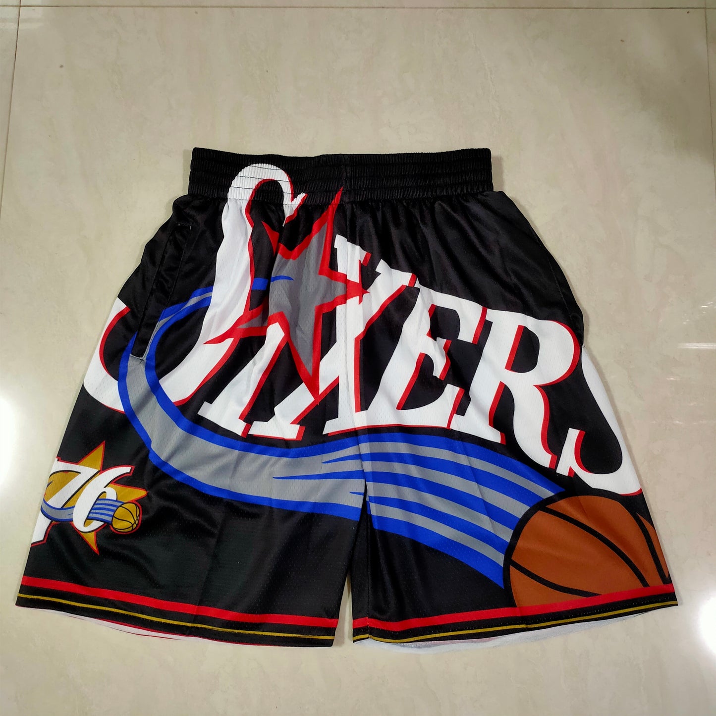PHILIDELPHIA 76ERS BLACK SHORTS