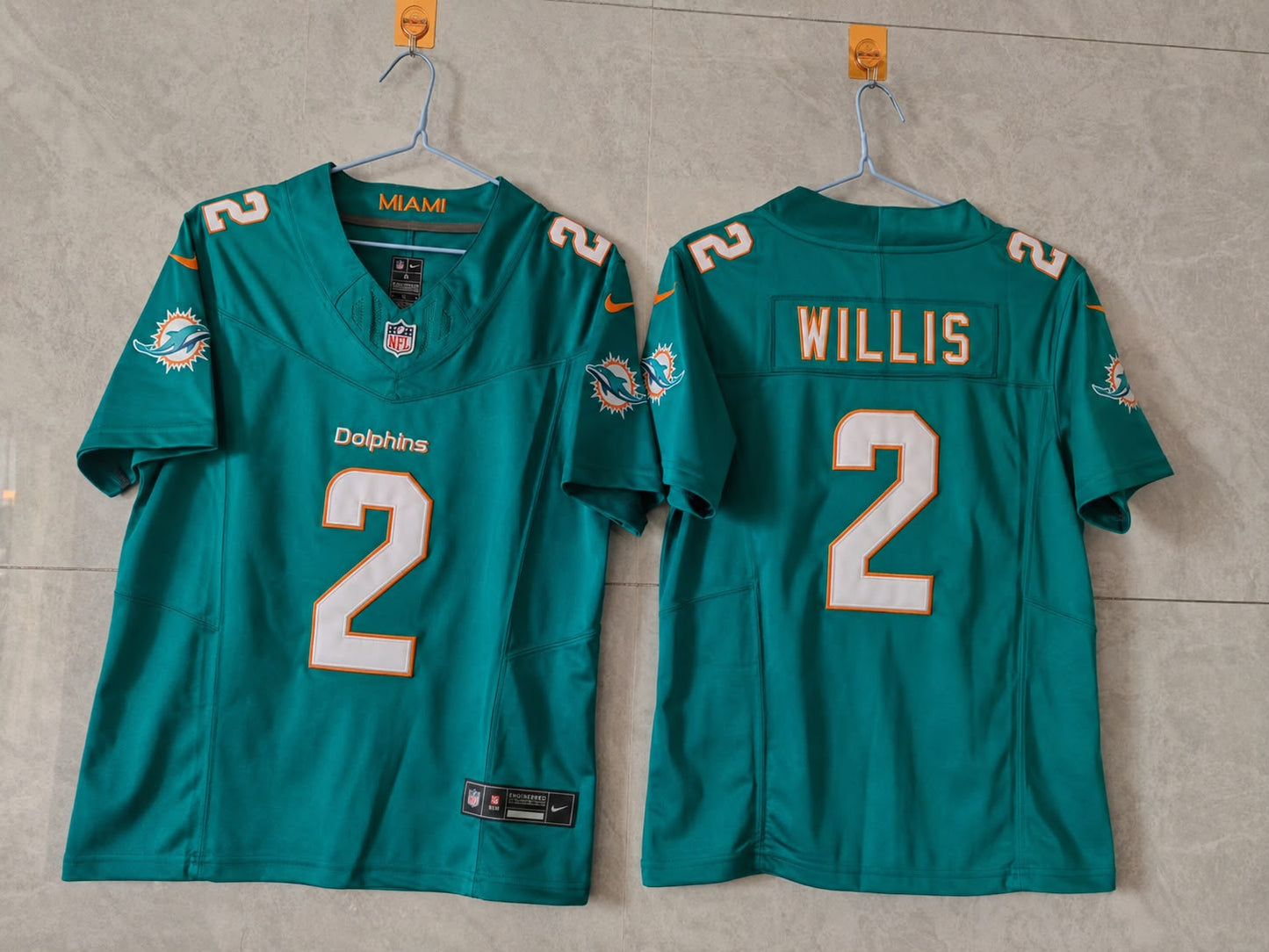 MIAMI DOLPHINS MALIK WILLIS BLUE JERSEY
