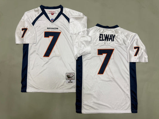 DENVER BRONCOS JOHN ELWAY WHITE VINTAGE JERSEY