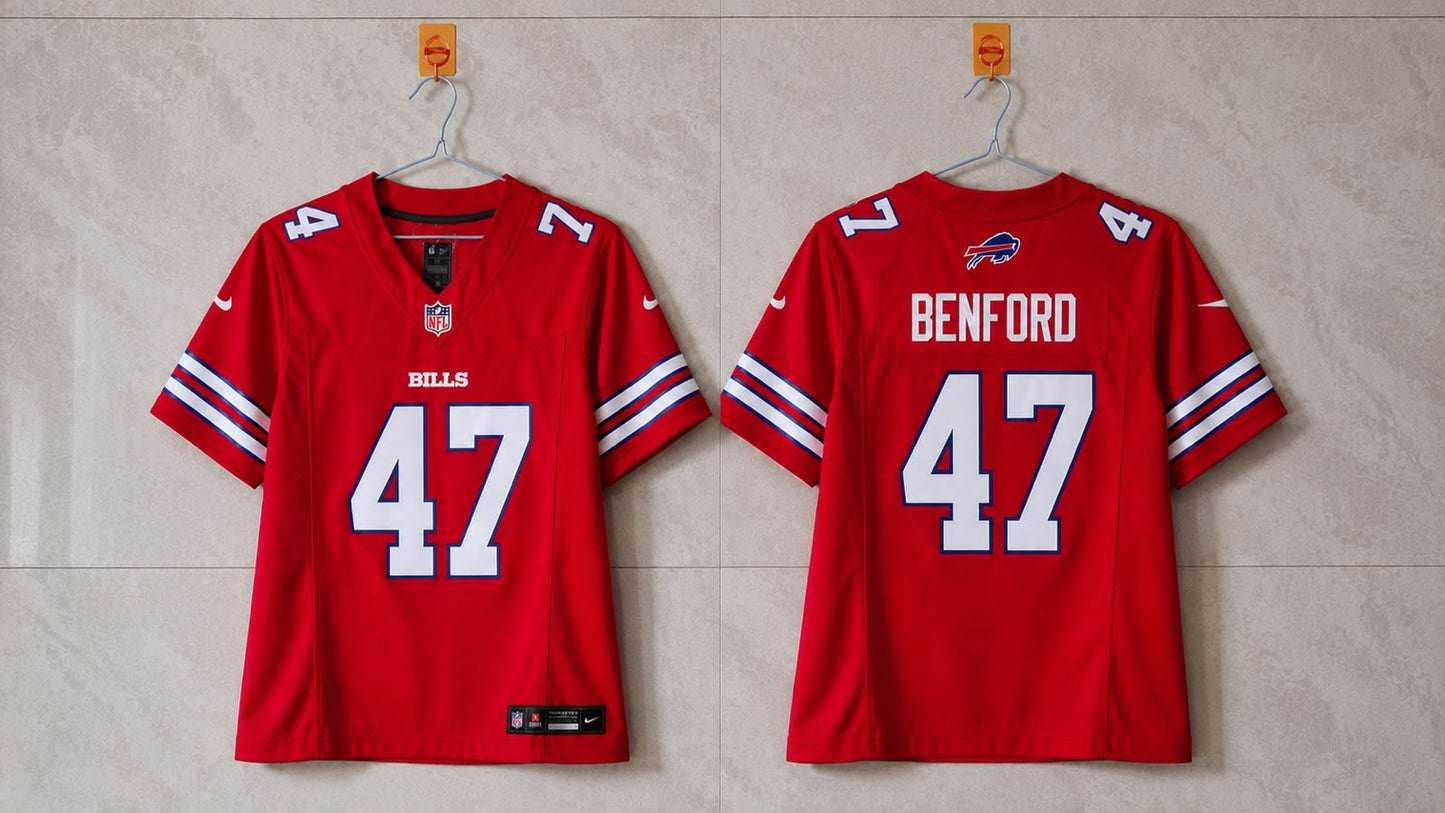 BUFFALO BILLS CHRISTIAN BENFORD RED JERSEY