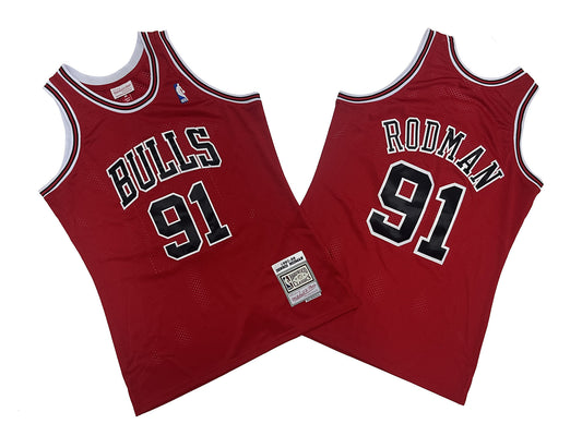 CHICAGO BULLS DENNIS RODMAN RED VINTAGE JERSEY