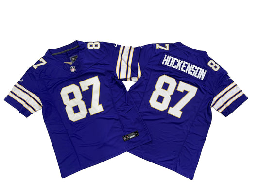 MINNESOTA VIKINGS TJ HOCKENSON PURPLE JERSEY
