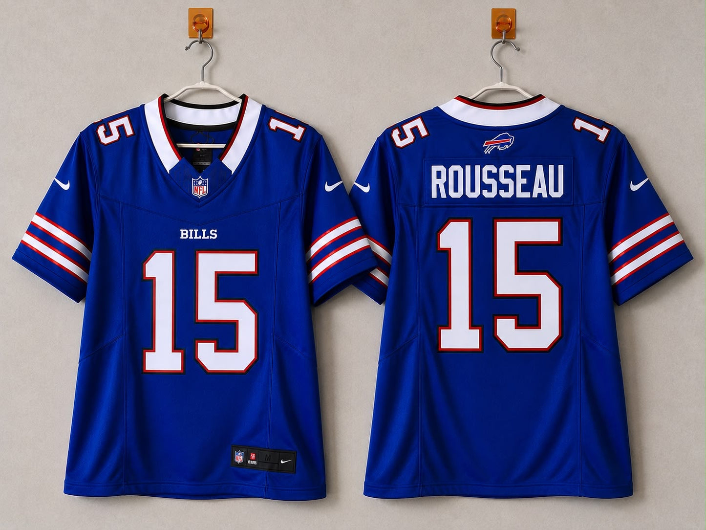 BUFFALO BILLS GREG ROUSSEAU BLUE JERSEY