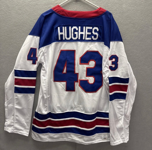 TEAM USA JACK HUGHES WHITE JERSEY