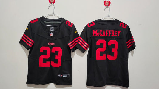 SAN FRANCISCO 49ERS CHRISTIAN MCCAFFREY BLACK JERSEY