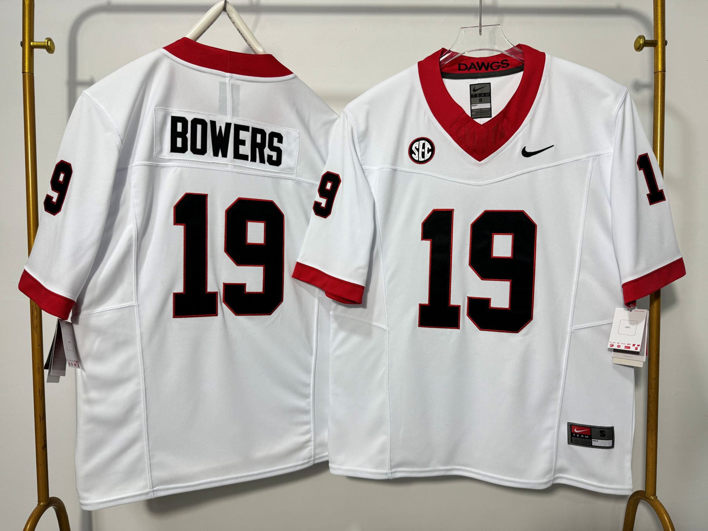 GEORGIA BULLDOGS BROCK BOWERS WHITE JERSEY