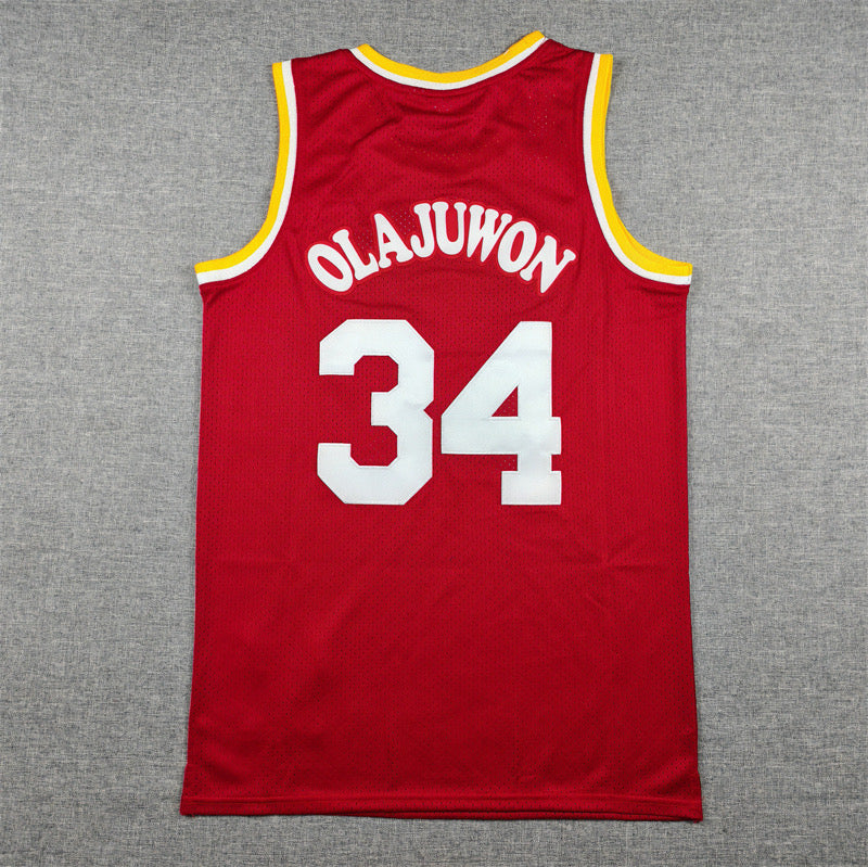 HOUSTON ROCKETS HAKEEM OLAJUWON RED VINTAGE JERSEY