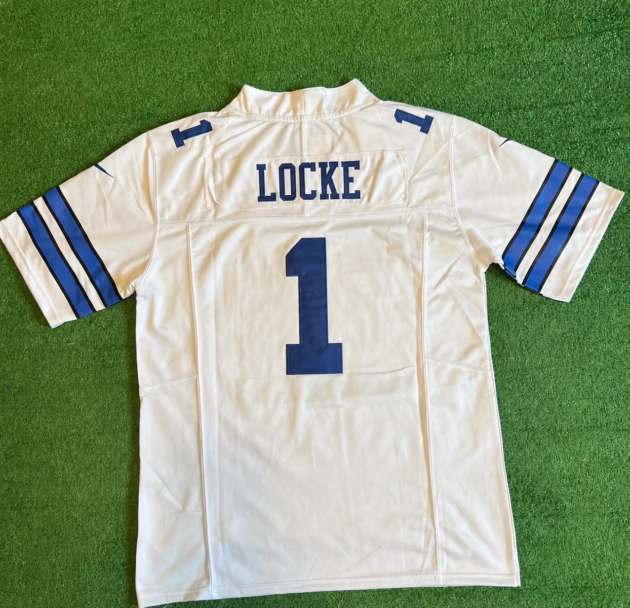 DALLAS COWBOYS PJ LOCKE WHITE JERSEY