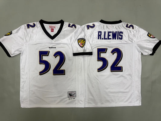 BALTIMORE RAVENS RAY LEWIS WHITE VINTAGE JERSEY