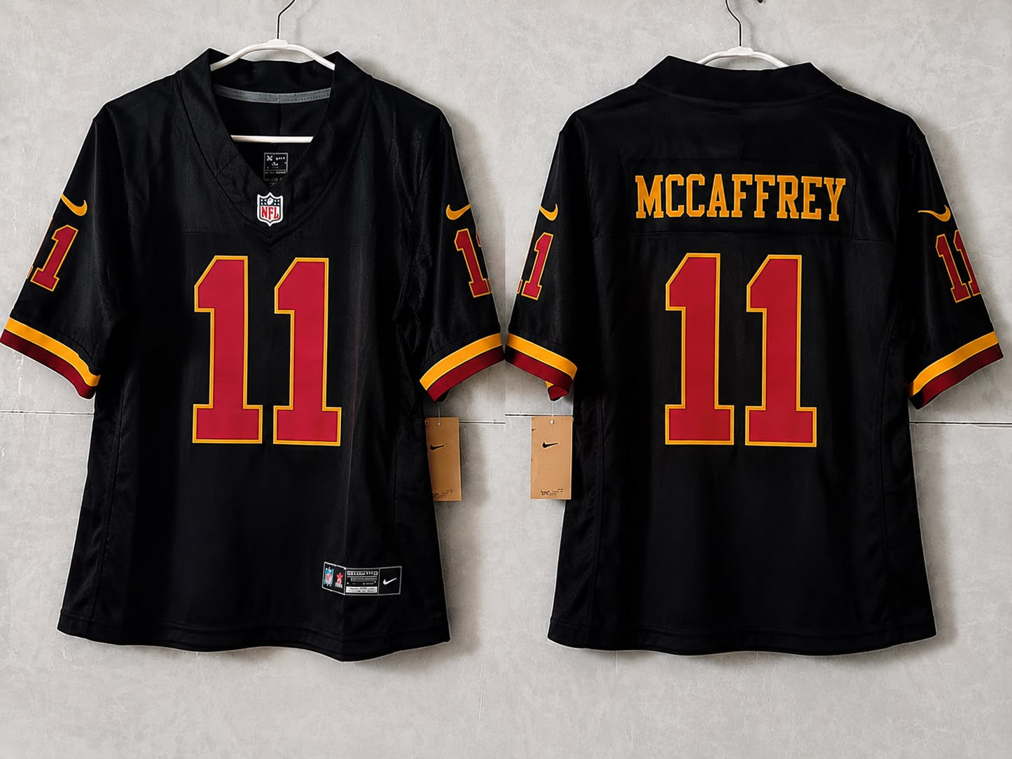 WASHINGTON COMMANDERS LUKE MCCAFFREY BLACK JERSEY