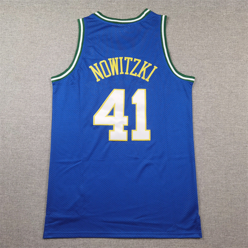 DALLAS MAVERICKS DIRK NOWITZKI BLUE VINTAGE JERSEY